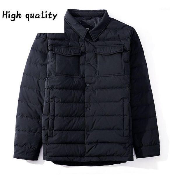 

white men's duck down jacket winter coat men short korean plus size puffer jacket men warm parka casaco1, Black
