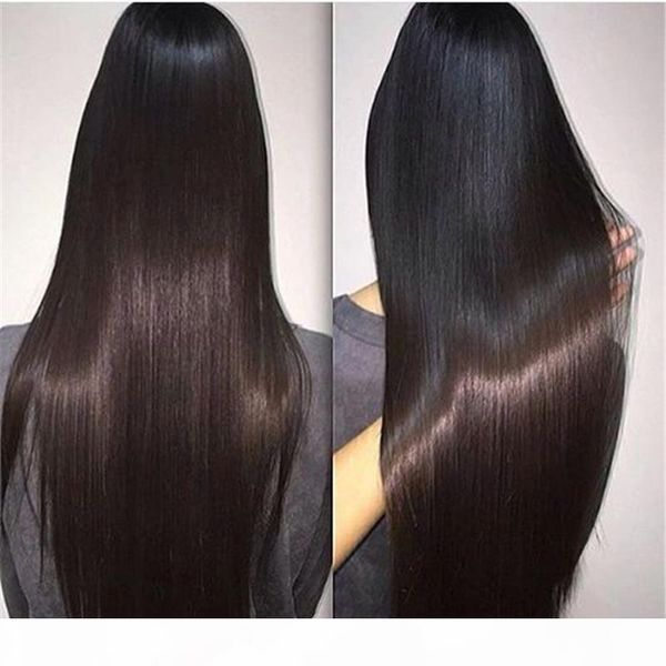 

8a brazilian straight full lace human hair wigs for black women glueless lace front wigs with baby hair, Black;brown