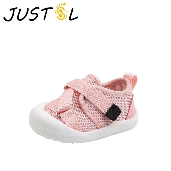 

justsl female baby toddler autumn new anti-kick infant boys breathable mesh soft bottom sports shoes y201028