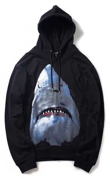 

men's clothing hip-hop shark hoodie fashion long-sleeved couple sweater 2021 men's jacket a11, Black