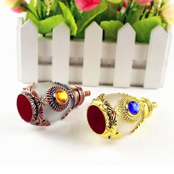 

15ml antiqued metal froste glass perfume bottle arab style essential oils bottle with glass dropper middle eas qylggg