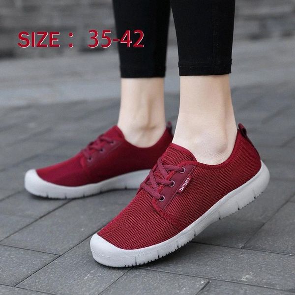

2020 super comfortable women shoes breathable non-slip walking footwear female mesh casual mom flat shoes woman zapatos de mujer #ss6f