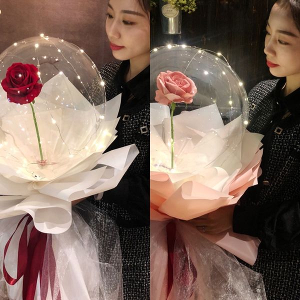 

bvchv little space prince's rose bobo net bouquet balloon diy ocean ball ocean ball red luminous diy material confession gift ge2ks