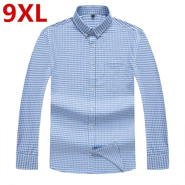 

men's dress shirts plus size plaid cotton casual office long sleeve fashion brand wholesale male luxury, White;black