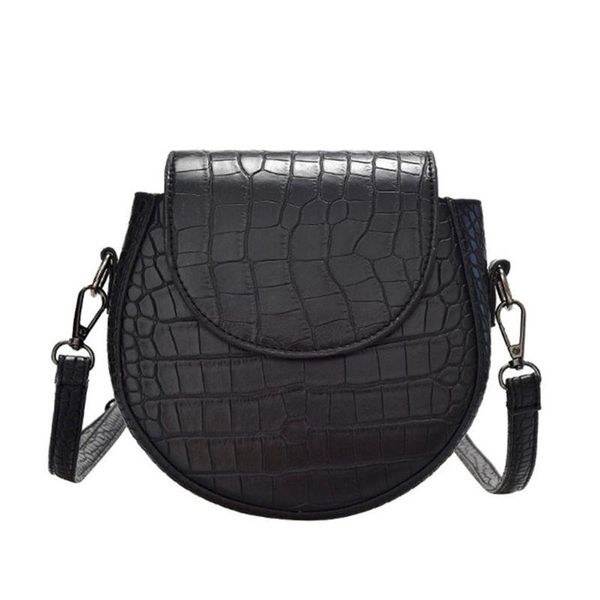 

girls retro crossbody solid color leather grain simple style ladies shouder bag