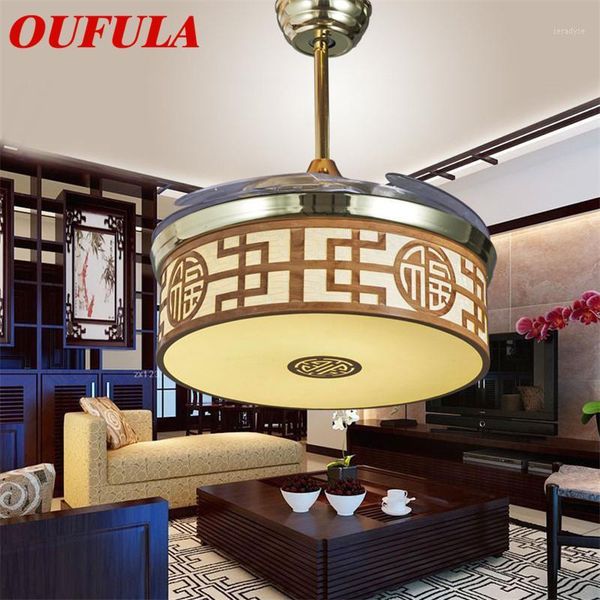 

electric fans dlmh modern ceiling fan lights with invisible blade remote control classical decorative for home living room bedroom1