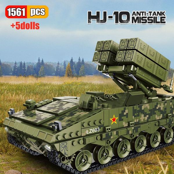 

1561pcs military tank building block chinese red arrow 10 missile ww2 army weapon soldier action figures bricks toys bbybbn homebag