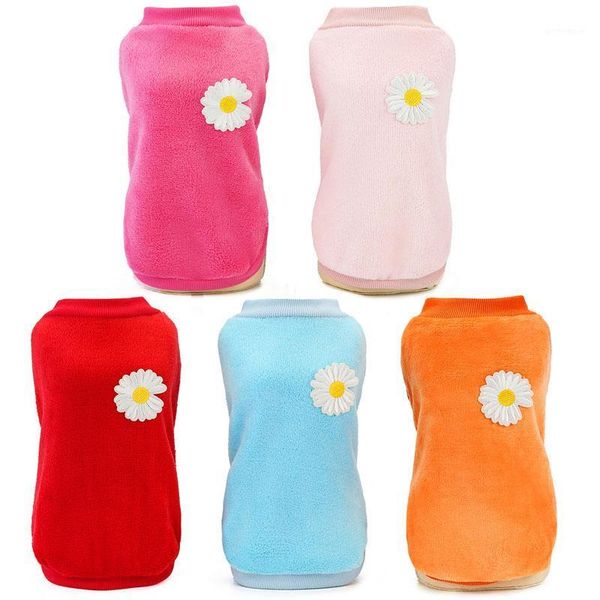 

dog apparel 5 colors soft fleece coat winter pet clothes o-neck short sleeve hoodies shirt for small dogs chihuahua daisy jacket apparel1
