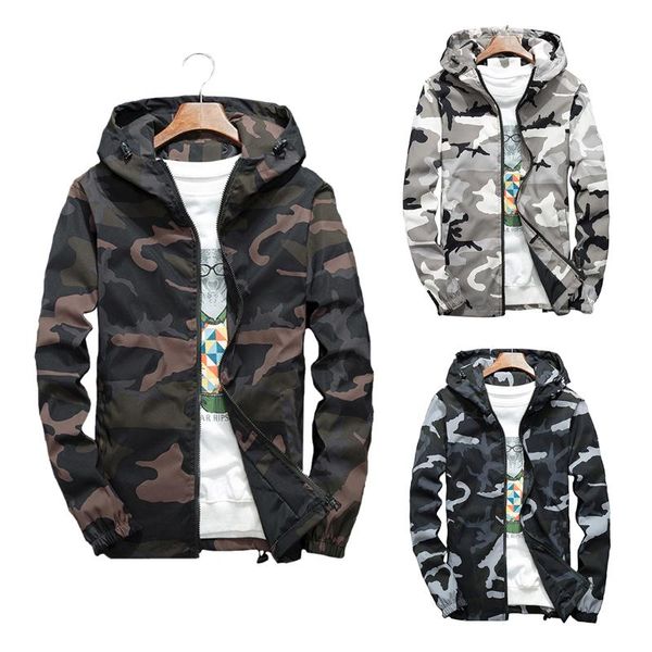 

new tactical camouflage jacket men casual hoodie jacket streetwear new autumn camo hooded windbreaker coat male outwear, Black;brown