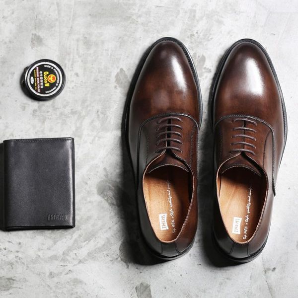 

men dress shoes high-grade retro face leisure men's shoes of england oxford pointed the wedding1, Black