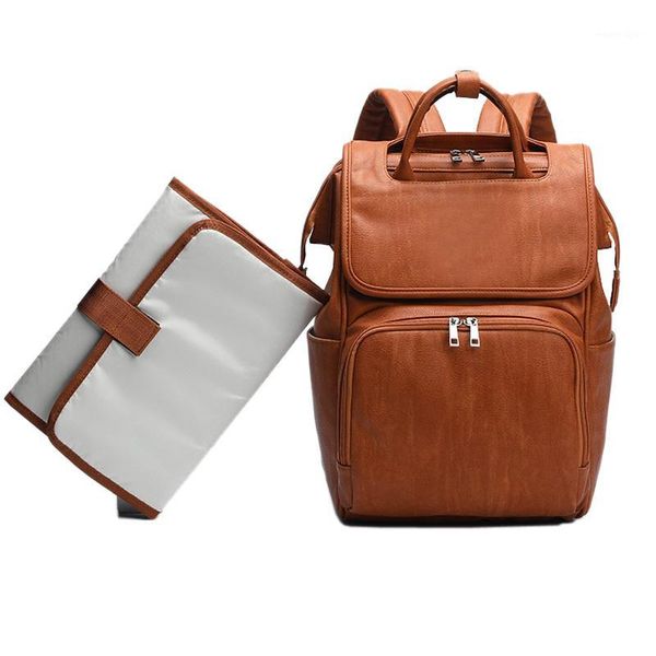 

diaper bags fashion quality pu leather baby diapers bag backpacks maternity changing pad stroller straps water proof1