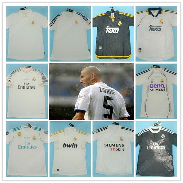 

retro madrid jerseys vintage 0 02 03 04 05 06 07 zidane beckham fabregas ronaldo carlos raul robben bale benzema figo kaka owen classic, Black;yellow
