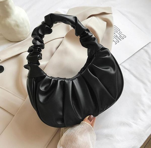 

ladies gentle fashion cloud bag versatile pleated small handbags shoulder bag women underarm bags