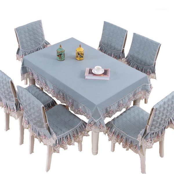 

solid lace dining table cover rectangular tablecloths modern chair seat cover for home decor elegant table cloth set wedding w1