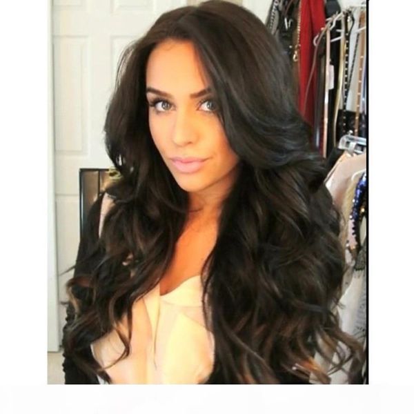 

silk full lace wigs brazilian glueless silk base wig body wave silk base lace front human hair wigs for black women, Black;brown