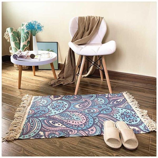 

carpets 60x130cm retro carpet for sofa living room bedroom rug cotton tassels yarn dyed table ruuner bedspread tapestry home decoration1