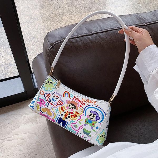 

fashion women baguette bag printed pu leather small ladies purses and handbags sac bandouliere femme mini sling bag