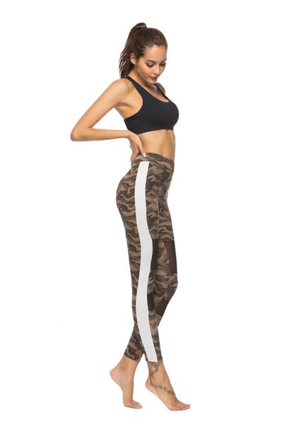 

hip raising camouflage women's yoga pants printed sports leggings, Black