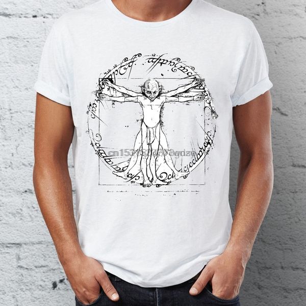 

2020 fashion t shirt men s da vinci s vitruvian man with gollum lord of the ring parody t shirt sport hooded sweatshirt hoodie