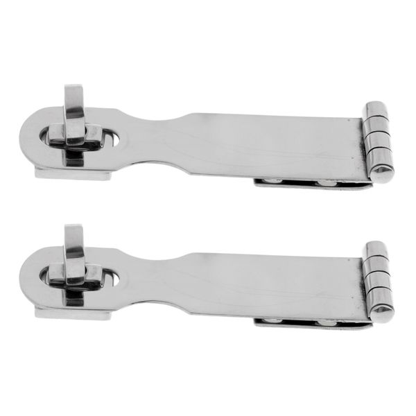 

2 pieces safety swivel padlock hasp & staple gate shed marine boat caravan cabin garden door lock 92mm