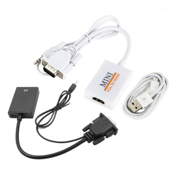 

audio cables & connectors to vga adapter male famale converter 1080p digital analog video for pc laptablet1