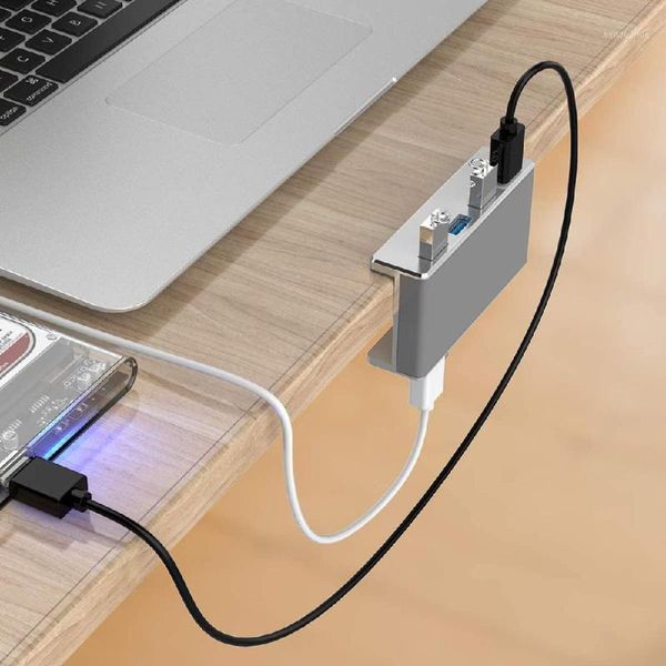 

for clamp hub usb 3.0 4-port hub transforms silver aluminum alloy data cable1