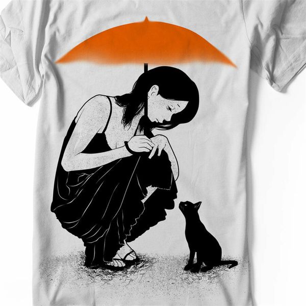 

cat рубашка аниме футболка девушка япония японская манга t-shirt - мужчины - женщины размеры customize tee shirt спорт толстовка с капюшоном