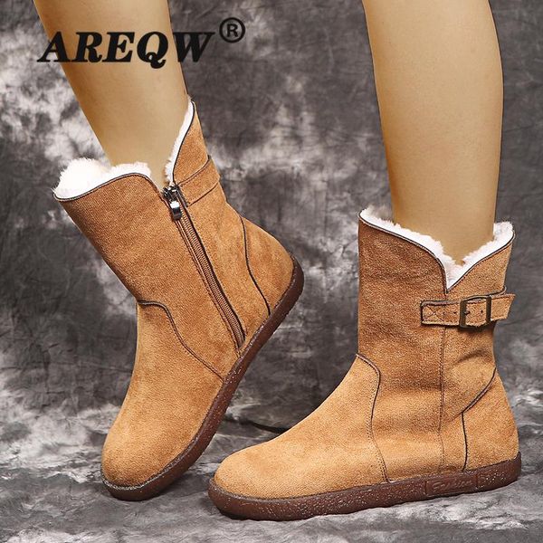 

2020 new women's fashion low-heel sewing suede platform ankle boots ladies casual and comfortable style plus size 35-43, Black