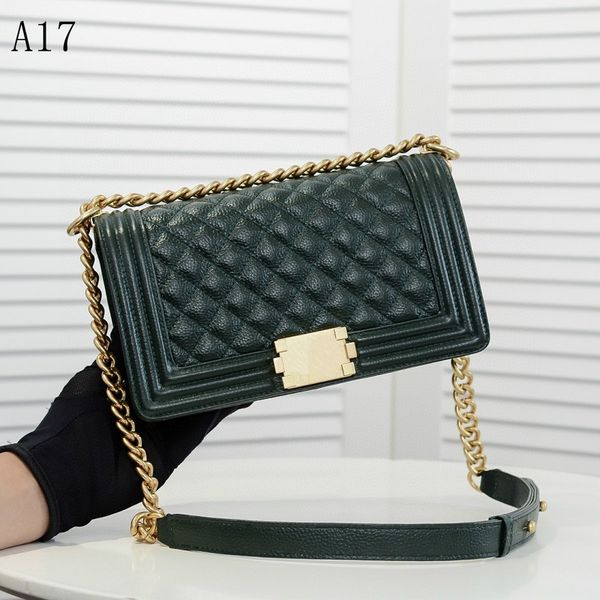 

classic handbag luxurys designers bags channel women bags fashion handbags919 chain shoulder bag boy grained calfskin & gold-metal green-d
