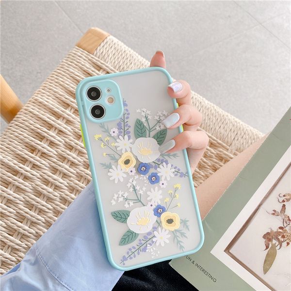 

fashion flower phone case for iphone 11 pr se 2020 designer phone cases luxury color thick border soft iphone cover