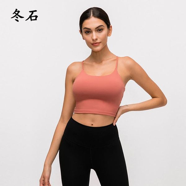 

solid cami sports bra women vest type push up gym crop padded fitness bra with removable cups yoga tank 1, White;black