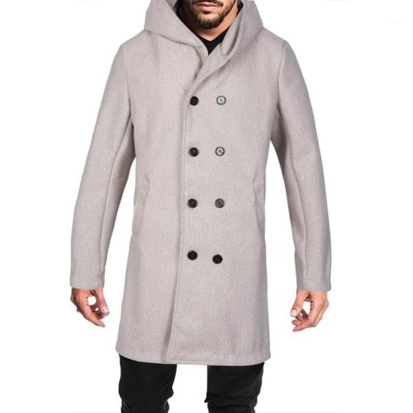 

monerffi men's overcoat fashion autumn button slim long sleeve suit jacket trench coat casual mens black gray 1
