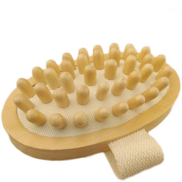

bath brushes, sponges & scrubbers luckyfine hand-held natural wood massager body brush shower spa bathing airbag cleaning tools1