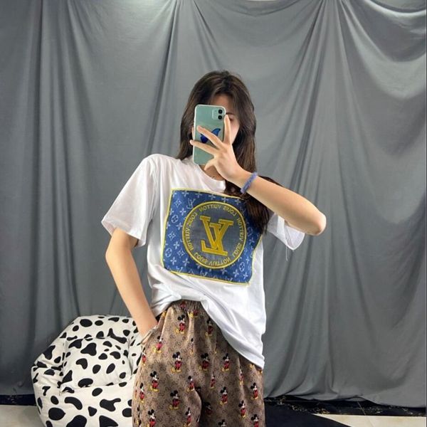 

lv louis vuitton a shirt polos new arrival men women letter print casual short sleeve famous mens stylist tees, White