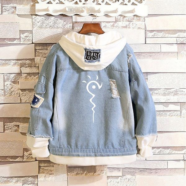 

2021 new arrival for anime ow d.va natsume yuujinchou design jeans coat hooded denim jacket sweatshirt fashion tzhp, Black