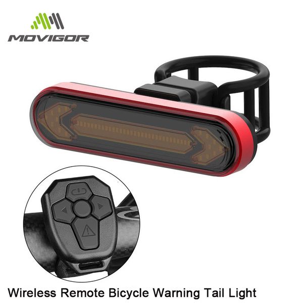 

movigor bicycle turn signal wireless remote tail light adjustable safety warning led lamp waterproof rechargeable accessories