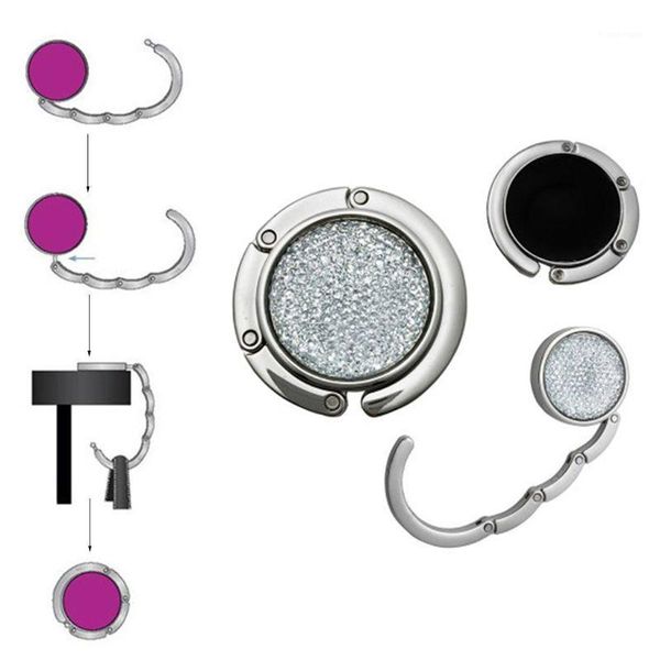

rhinestone alloy folding handbag hanger bag purse table hook holder rack support lx9c1