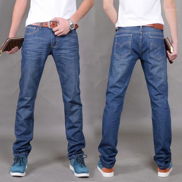 

2018 new fashion arrival casual jeans for men jean straigh regular fit denim pants classic trousers tight pant solid colors, Blue