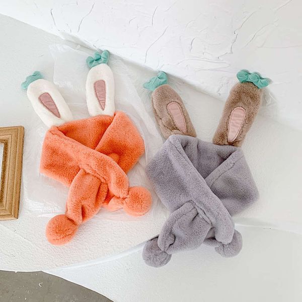 

plush korean h5807 scarf radish children's cartoon baby's three dimensional warm neck cover, Red;brown