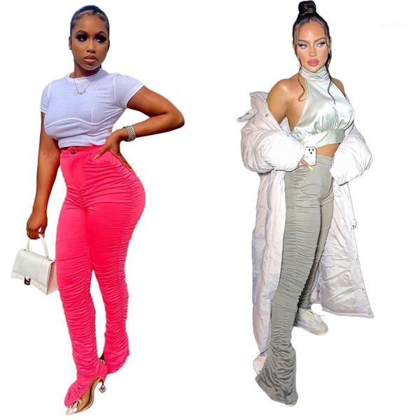 

stacked pants womens designer slim flare trousers autumn skateboard women fashion casual pants solid color split, Black;white