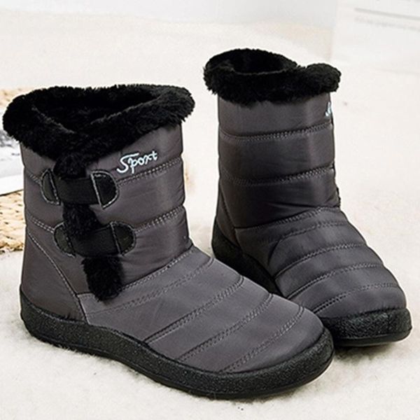 

winter ankle boots women snow boots fur warm shoes female flats shoes ladies waterproof winter short zapatos mujer 2020, Black