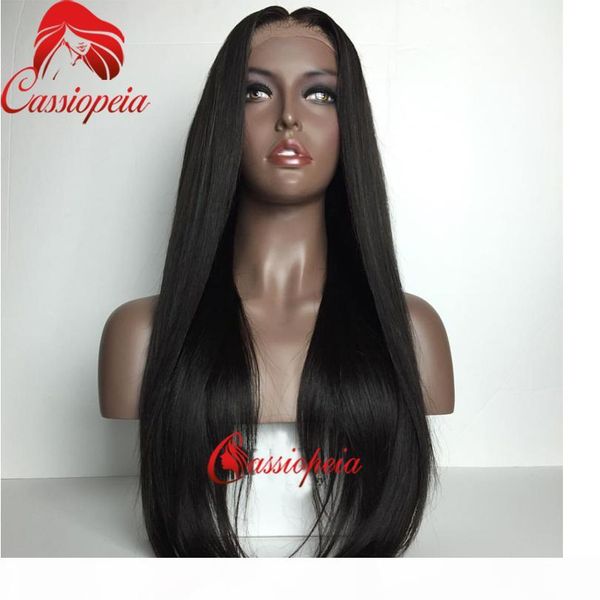 

straight full lace human hair wigs for black women glueless brazilian virgin hair lace front wigs part natural straight bleached knots, Black;brown