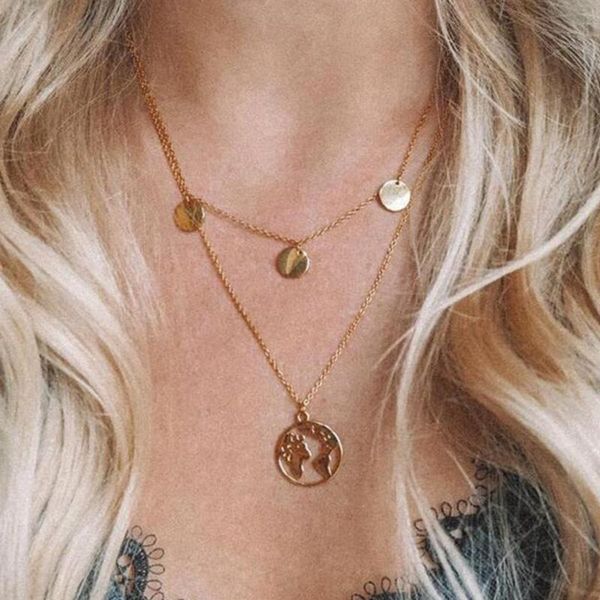 

1PCS Drop Necklace Pendant Multilayer Necklaces And Popular Personality Street Shooting 2021 New Fashion Jewelry Gifts, Silver