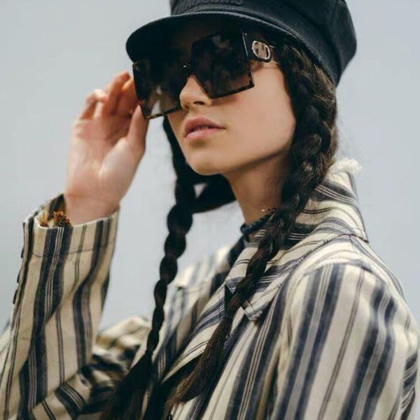 

square sunglass women fashion oversize eye wear gray lens, White;black