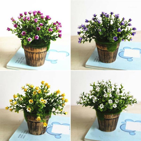 

1pc artificial plant bonsai simulation flower fake green pot plants ornaments home decor craft1