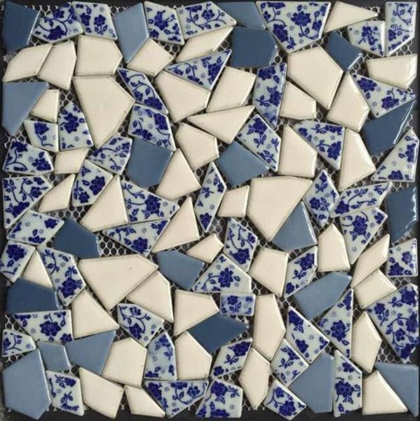 

wallpapers china blue irregular fragment glazed ceramic mosaic tile, shower bathroom stair pool floor tiles wall sticker1