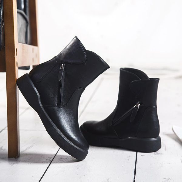 

boots velvet fur winter shoes women side zipper snow for 2021 ankle high female casual black