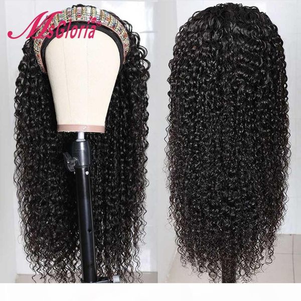 

curly human hair wigs natural color scarf headband wig human hair lace wigs for women brazilian remy wig beginner friendly, Black;brown