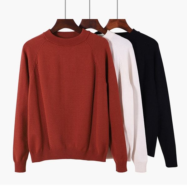 

2021 new autumn winter women pullover sweater o neck cable twist rid knitted sweaters thick jumper elasticity pull femme hiver i3y2, White;black