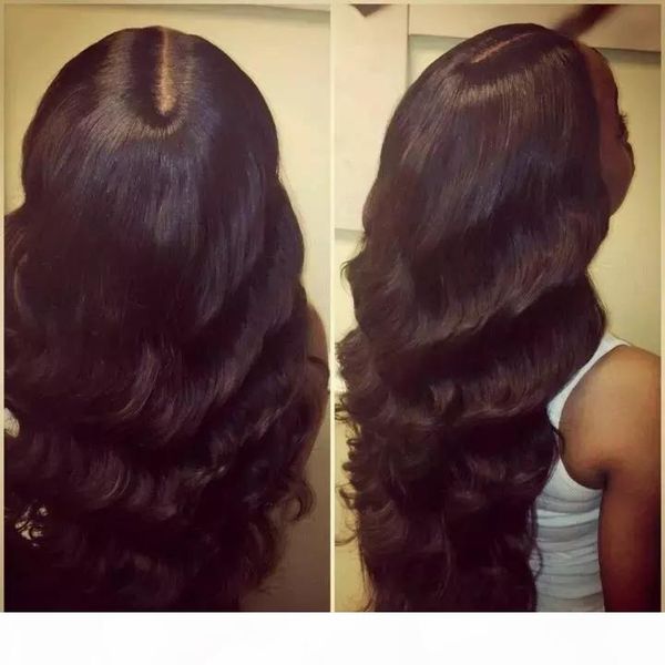 

brazilian hair full lace wig for black women part pre plucked virgin body wave lace frontal human hair wigs bleached knots, Black;brown